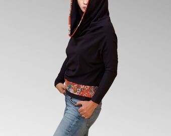 Hooded Cowl tunic convertible Shrug sweater