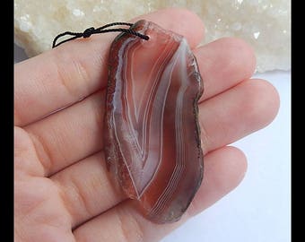 Nugget Agate Gemstone Pendant Bead,53x25x3mm,8.6g(h0912)