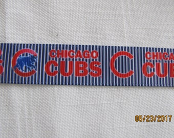 Chicago Cubs 7/8" Grosgrain Ribbon BTY - Style 3