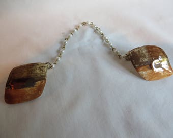 8" Vintage Pearl Sweater Clip, vintage, pearl, rust