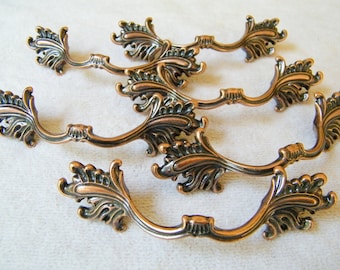 Set of 6 Vintage French Provincial Drawer Pull Handles Drawer Hardware
