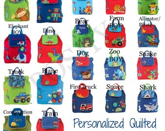 Monogrammed Toddler Backpack Quilted Boys backpack Girls Backpack