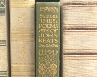 Antique book, 1900s poetry book The Poems of John Keats