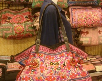 Tote/vintage -Tribal-Handmade Ethnic Hmong Bag 021