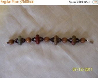 TWICE A YEAR, 25% Off Multicolor Jasper and Wood bracelet. sterling silver.