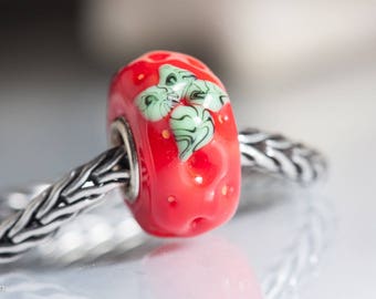 Small Core Strawberry Artisan Bead SRA Lampwork Beads BHB