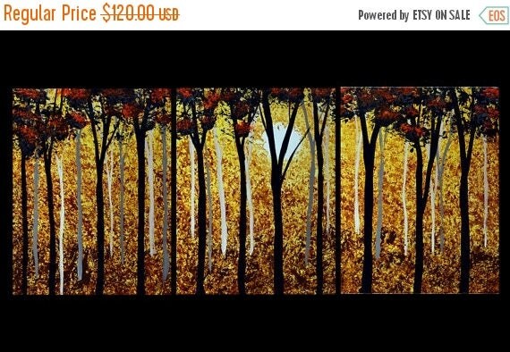 ON SALE Original Painting Autumn Forest Abstract Modern