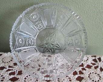Cut Glass Bowl Saw Tooth Edge