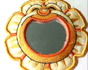 Mirror, Sun Mirror, Teens Makeup Mirror, Embroidered Mirror,