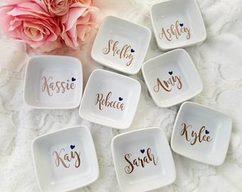 Personalized Ring Dish, Jewelry Dish, Bridesmaids Gift, Mother's Day Gift, Trinket Tray, Engagement Gift, Custom Ring Dish, Girlfriend Gift