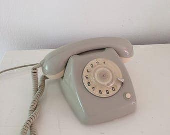 Vintage grey rotary dutch telephone