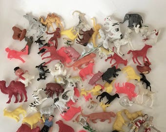 Plastic Farm Animals / Vintage Small Plastic Animals Cows Horses Pigs Sheep and more