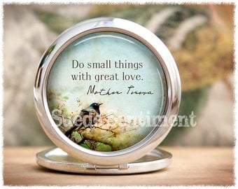 Compact Mirror • Inspirational Gift • Best Friend Gift • Make Up Mirror • Pocket Mirror • Do Small Things • Gifts For Sisters