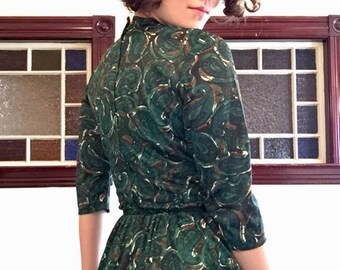 SALE Vintage Paisley 60s Dress