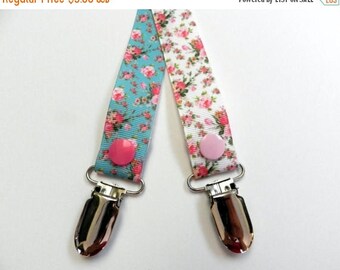 SUMMER SALE EVENT Baby Girl pacifier clip Floral pacifier holder ,Pacifier Clip for baby girl,floral bow,floral baby gift ready to ship