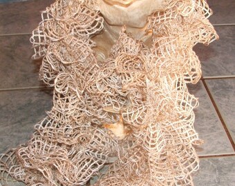 NEW - Scarf ruffled beige grid for the summer
