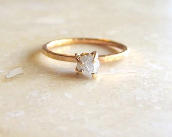 Engagement Ring Raw Diamond Engagement Rings Rough Diamond Engagement Ring Raw Diamond Ring Uncut Diamond Ring Rose Gold Engagement Ring Raw