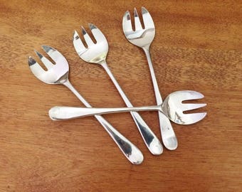 RESILCO SILVERPLATE Sheffield Oyster Forks - Made in England - Electroplated Nickel Silver