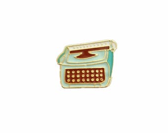 Vintage Typewriter Pin/ Typewriter Brooch Pin/ Enamel Pin