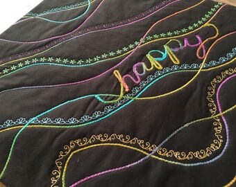 Handmade quilted cushion cover, decorative cushion cover, made in Canada