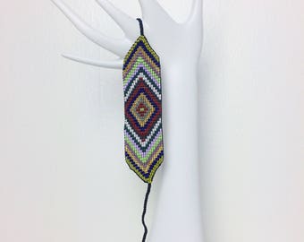 Gold Multicolored Seed Beads Bracelet/ Beaded Bracelet