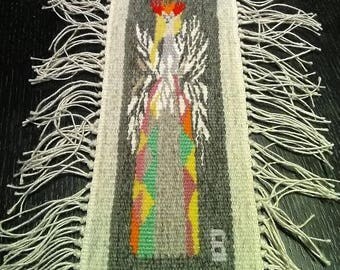 Summer sale Handmade decor. Table decor. Hand Woven Runner. Handmade runner. Decor with fringes. Swedish Vintage 1970.