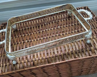 Silver caddy, vintage silver, dish caddy, serving tray