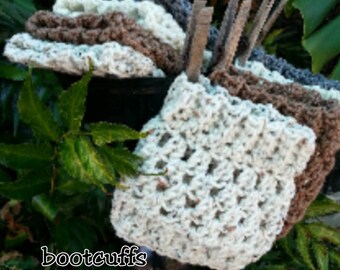 Crochet boot cuffs, Packaged for gift giving.