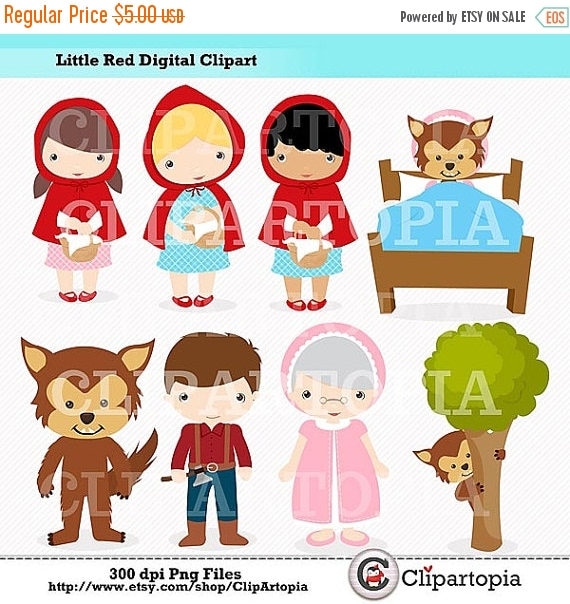 50% OFF SALE Little Red Digital Clipart For Personal And Commercial Use / INSTANT Download Il_570xn
