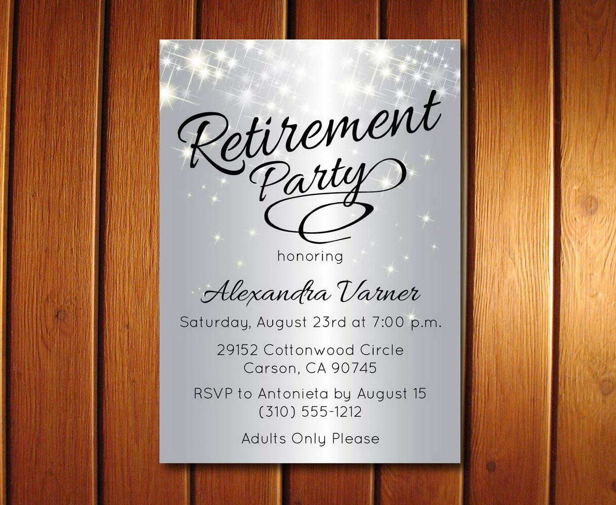 Silver Retirement Party Invitation Elegant Retirement