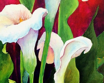 Calla lily painting | Etsy