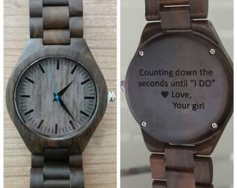 mens wooden watch, engraved mens watch, personalized mens watch, engraved wood watch, personalized wooden watch, fathers day, valentines day