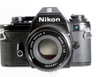 Nikon EM 35mm Film SLR + Nikon 50mm f1.8 Lens, Film Tested, Clean and Good