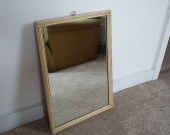 Vintage Painted Shabby Chic Mirror Cream and Gilt.