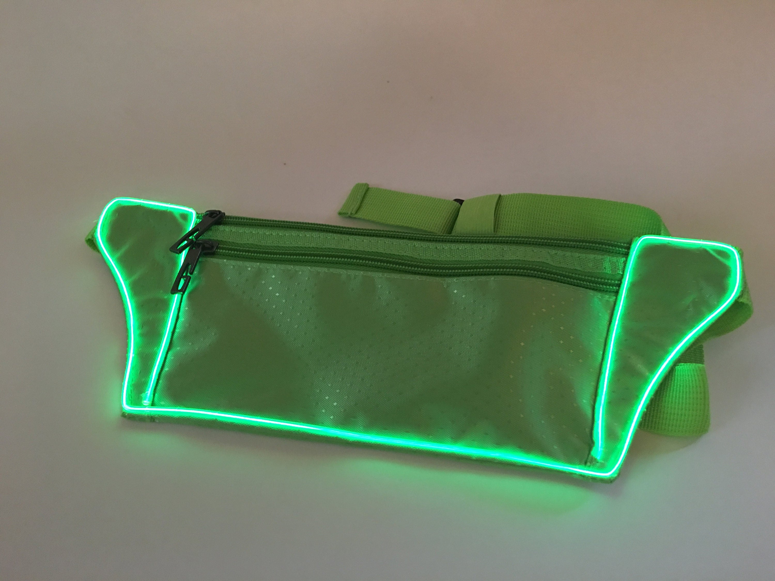 Light Up Green Fanny Pack El wire