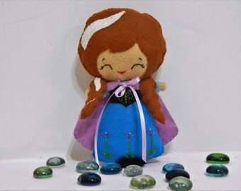 Felt Frozen Anna Softie Plushie Doll by Noialand