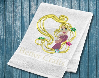 Applique Rapunzel, Tangled, Machine Embroidery Applique Design, Rapunzel Embroidery Design