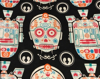 Star Wars Fabric 1.5 yards, R2D2 and C-3PO Sugar Skull, 1 and 1/2 yards
