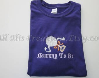 Halloween Maternity Shirt Sweatshirt Mummy To Be, Maternity Shirt Tops Clothes, Embroidered Maternity Tops, Mummy To Be Maternity Halloween