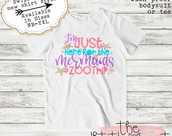 Mermaid Shirt - Mermaid Top Girl Mermaid Top Zoo Shirt Mermaid Hair Little Girl Always Be A Mermaid I'm Just Here For The Mermaids #zootrip