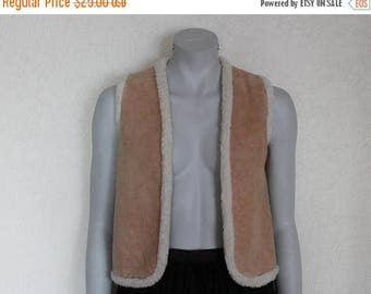 ON SALE Women's Vest Brown Vest Beige Warm Vest Faux Fur Women Vest Brown Waistcoat Comfortable Romantic Vest