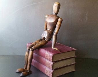 X-Large articulating artist human figure. Mannequin wood body artist drawing model.