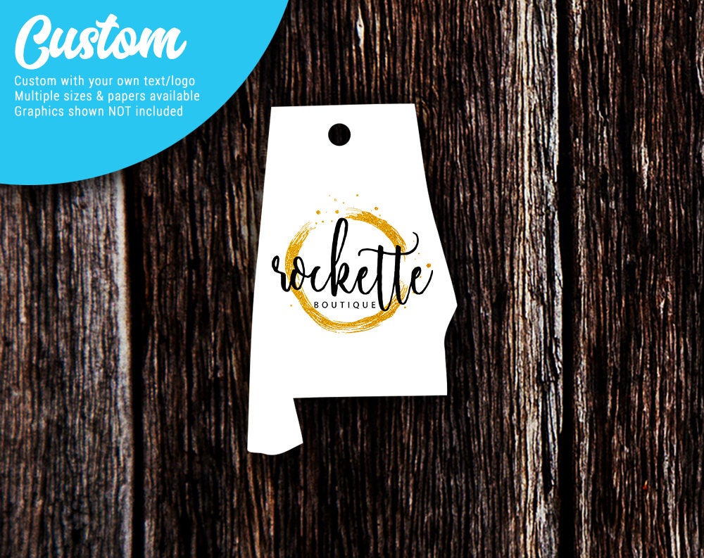 Alabama Tags Hang Tags Custom Tags Jewelry Tags Favor
