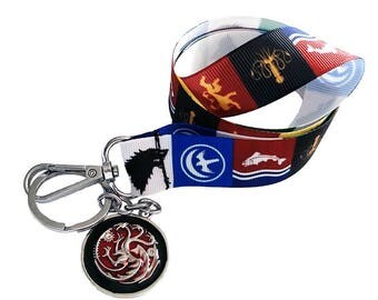 Game Of Thrones Lanyard * Breakaway Lanyard * Safety * Cosplay * GOT Badge Holder * Game Of Thrones Key Ring * Fandom * Men Women Children *