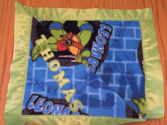 Ninja turtle blanket,Ninja turtle fleece blanket,Ninja turtle minky blanket,boys blanket,toddler blanket,satin edge blanket,teenage mutant
