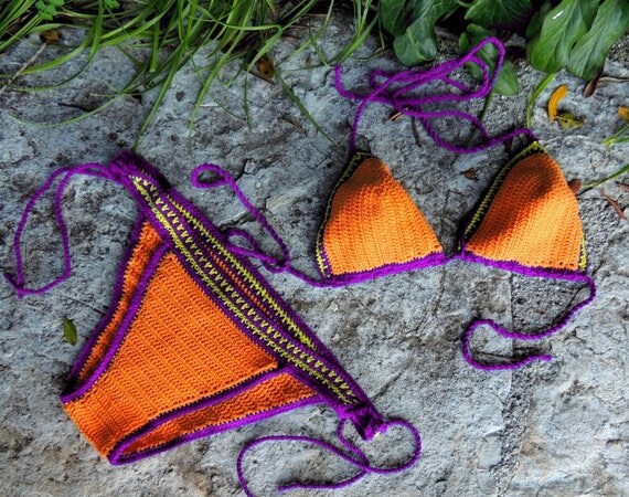 Crochet bikini Low Rise cut bikini, Sexy bikini thong, Crochet Cotton lingerie, Sexy Beach swimsuit, Erotic Crochet Thong, hot beach