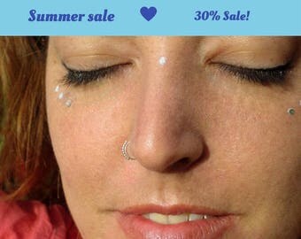 Tribal Nose Ring, Silver nose ring, nose ring, Delicate nose ring, Nose Hoop, nostril ring, 925 Silver nose hoop, Indian nose ring, septum