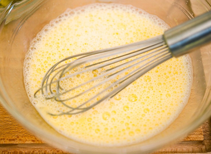 egg batter, whisk
