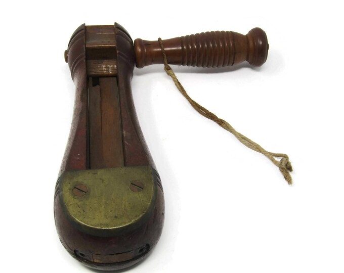 Antique World War I Era Wood Alarm - Militaria Rattle War Noise Maker Clacker - Large Wooden Noisemaker - Bomb Gas Alarm for Trenches
