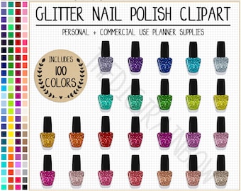 SALE 100 NAIL POLISH clipart glitter nail polish planner stickers makeup stickers rainbow cosmetics sticker makeup clipart beauty clipart